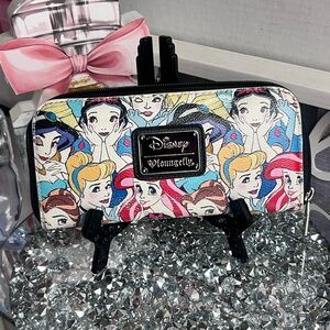 Disney Loungefly Disney Princesses Classic Print pebble faux leather wallet